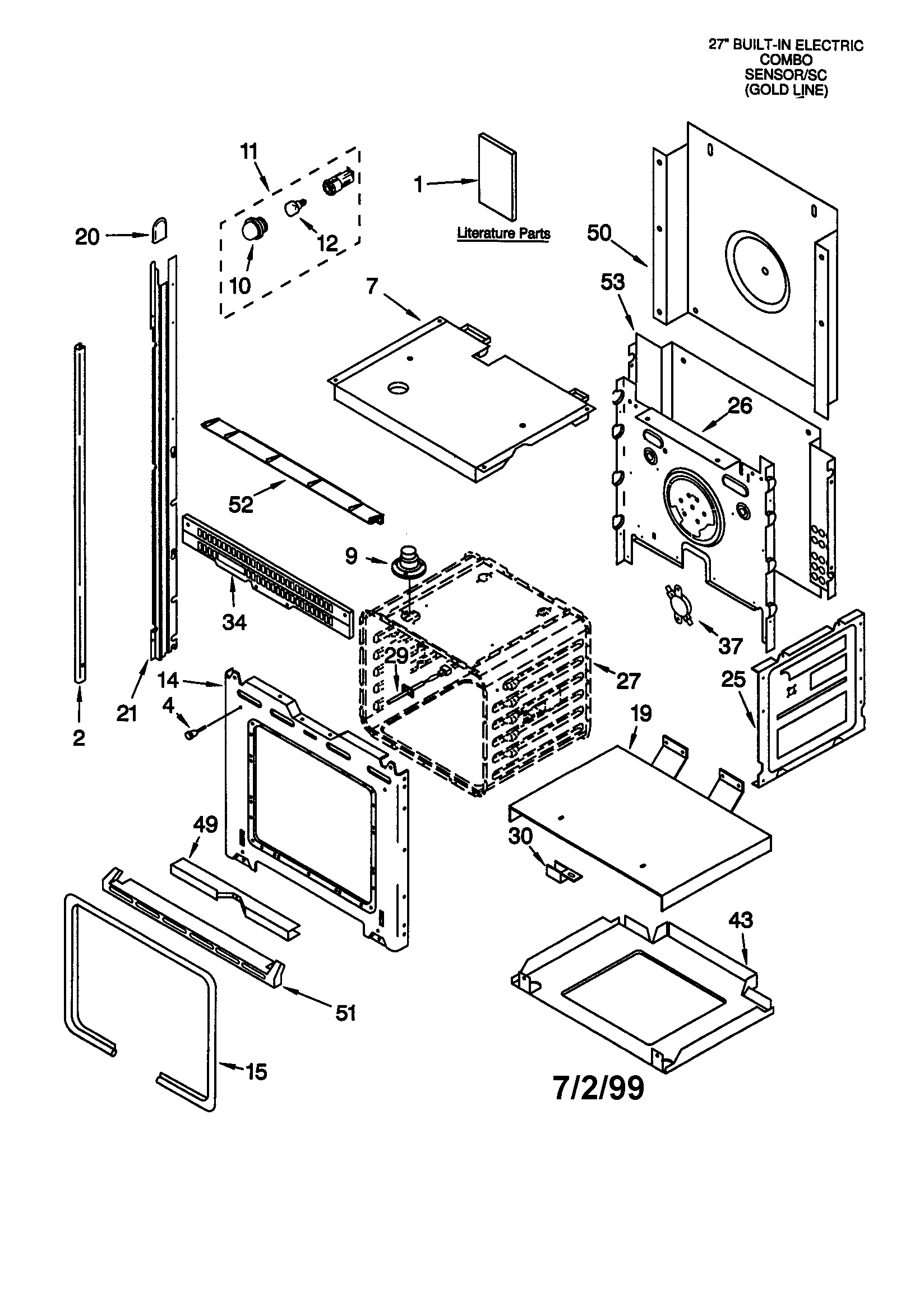 GMC275PDB1 Electric Oven Microwave Combo Oven Parts diagram