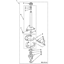 110258424 Automatic Washer Brake and drive tube Parts diagram