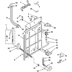 110258424 Automatic Washer Rear panel Parts diagram