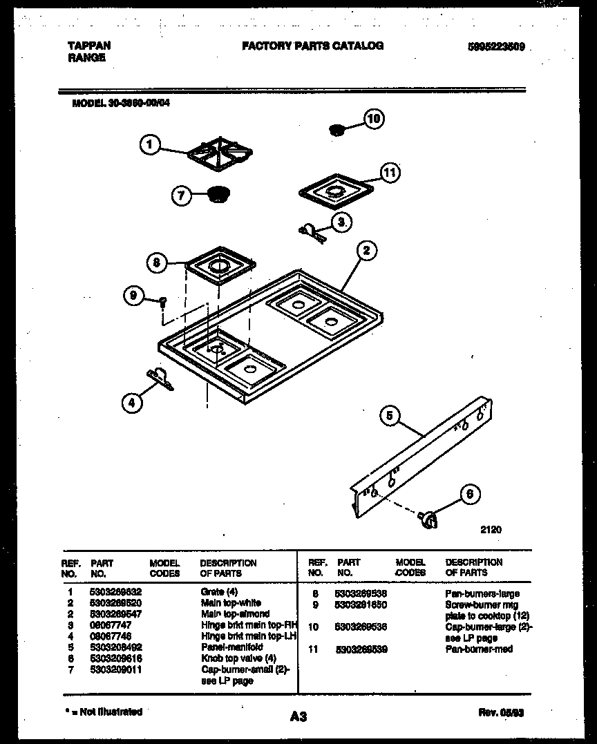 Tappan 3038602304 Range - Gas Timer