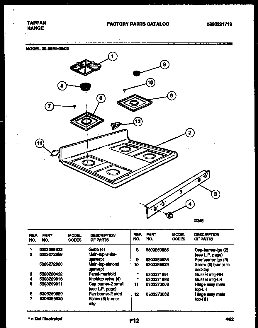 Tappan 3039910003 Range - Gas Timer - Stove Clocks and Appliance Timers