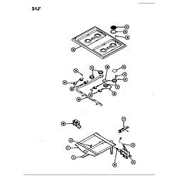 31JA5KX Range Top assy./control system Parts diagram