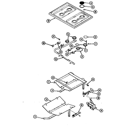 34JA3TKXWON Range Burners Parts diagram