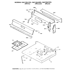 3627361193 Gas Range Main top section Parts diagram