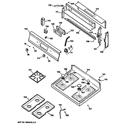 3627556591 Gas Range Control panel/cooktop Parts diagram