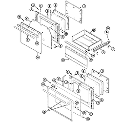 38HK6TXW Range Door/drawer Parts diagram