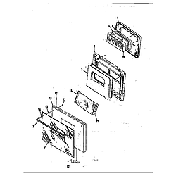 59E5EXW Range Door Parts diagram