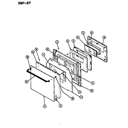 59F5TXW Range Door Parts diagram