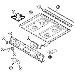 6498VRA Gas Range Top assembly Parts diagram