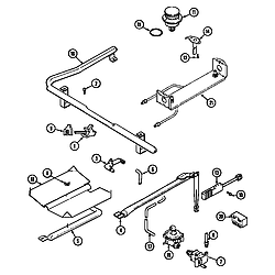 6498VVV Gas Range Gas controls Parts diagram