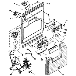66515982990 Dishwasher Door and latch Parts diagram