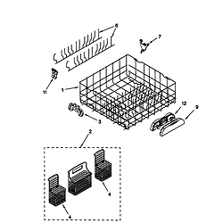 66515982990 Dishwasher Lower rack Parts diagram