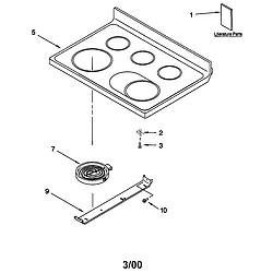 66595812000 Electric Range Cooktop Parts diagram