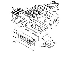 66595812000 Electric Range Warming drawer and broiler Parts diagram