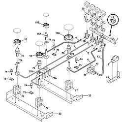 79046812991 Elite Dual Fuel Slide-In Range Burner Parts diagram