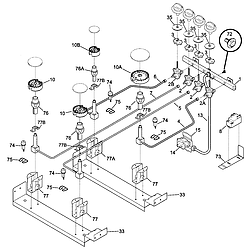 79046813991 Elite Dual Fuel Slide-In Range Burner Parts diagram