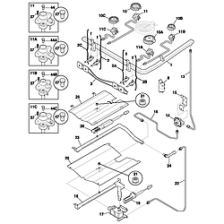 79079013102 Gas Range Burner Parts diagram