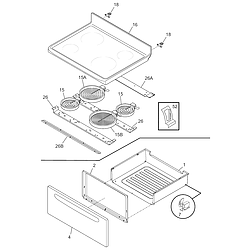 79095042503 Electric Range Top/drawer Parts diagram