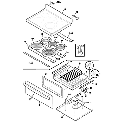 79096612400 Electric Range Top/drawer Parts diagram