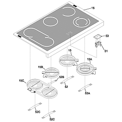 79099503993 Elite Electric Range Maintop Parts diagram