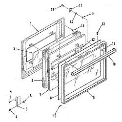 9113218811 Gas Built-In Oven Oven door section Parts diagram