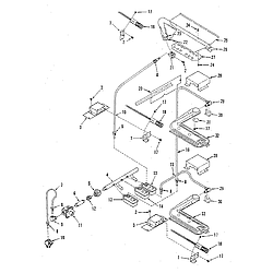 9113218891 Gas Built-In Oven Burner section Parts diagram