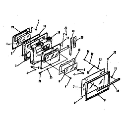 9113658811 Gas Range Oven body door section Parts diagram