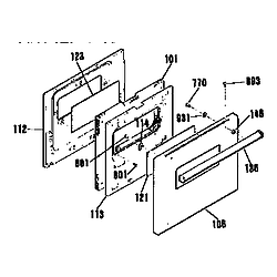 911401219 Elecric Built-In Oven Door Parts diagram