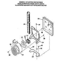 911455219 Drop-In Electric Range Blower section Parts diagram