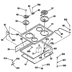 91145565893 Electric Range Maintop Parts diagram