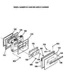 91145569893 Electric Drop-In Range Door Parts diagram