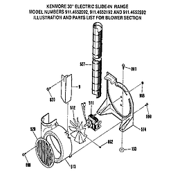9114652092 Electric Slide - In Range Blower Parts diagram