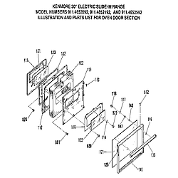 9114652092 Electric Slide - In Range Oven door Parts diagram