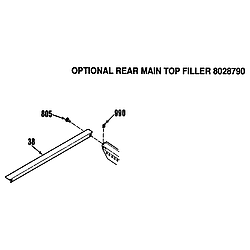 911467259 Slide-In Range Rear main top filler Parts diagram