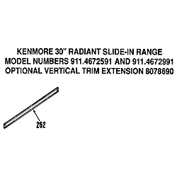9114672991 Slide-In Range Extension trim Parts diagram