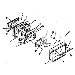 9114698812 Electric Range Oven door section Parts diagram