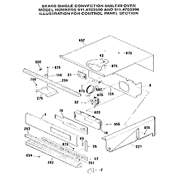 9114703990 Convection Built-In Oven Control panel section Parts diagram