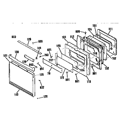 9114742593 Electric Built-In Oven Oven door Parts diagram