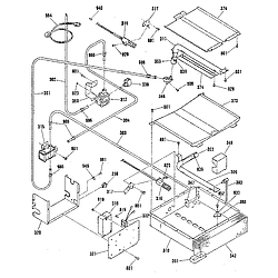 9117390991 Gas Range Broiler and oven burner section Parts diagram