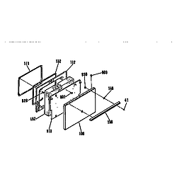 911931319 Electric Range Door section Parts diagram