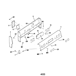 9119352190 Electric Range Backguard Parts diagram