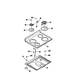 9119352190 Electric Range Maintop Parts diagram