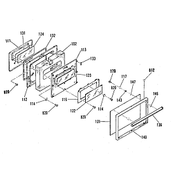 9119352190 Electric Range Oven door Parts diagram