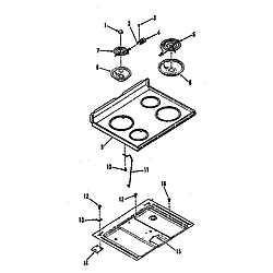 91193588 Electric Range Main top section Parts diagram