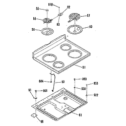 911935918 Electric Range Main top section Parts diagram