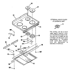 9119369181 Electric Range Main top section Parts diagram