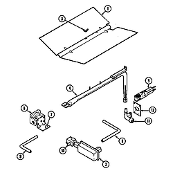 9122XPB Range Gas controls Parts diagram