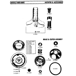 A806 Washer Agitator and accessories Parts diagram
