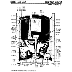 A806 Washer Front panel removed prior to series 01 Parts diagram