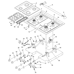 ACS3350AB Gas Range Main top Parts diagram